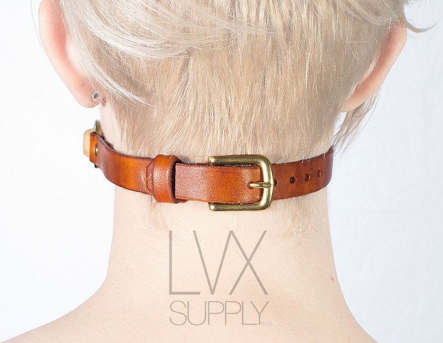 BDSM Bit Gag | Leather Bondage Gag, Wooden BDSM Gag for Pony Play, Submissive toys for Pet Play, DDlG, Femdom Slave Fetish | LVX Supply Image # 35909