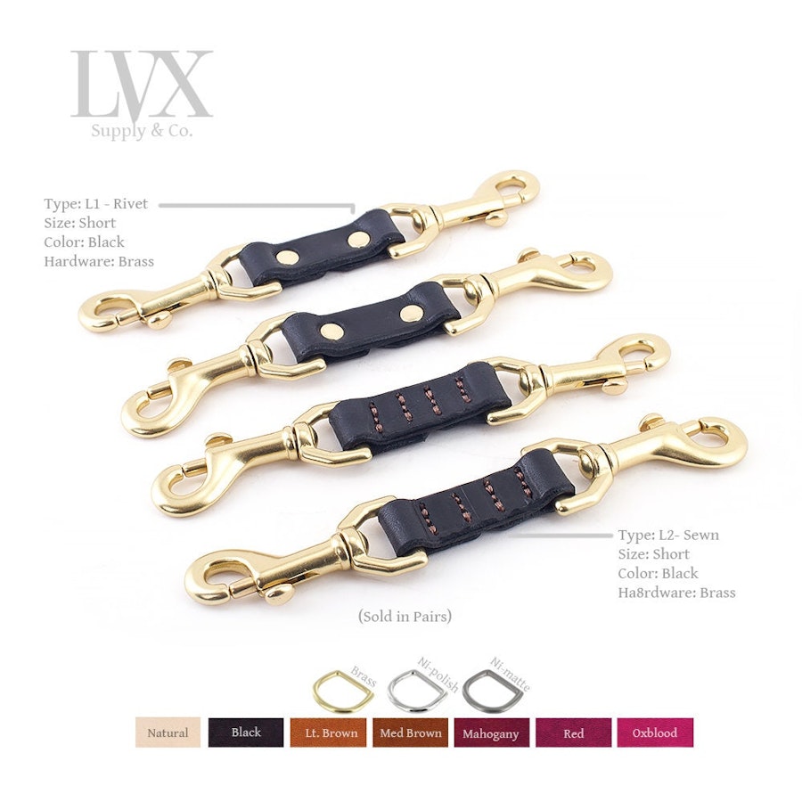 Leather Bondage Clips for BDSM Cuffs, Spreader Bar, Harness, Restraint Accessories Gear for Submissive, Dom, DDLG Cuff Clip | LVX Supply Image # 35223