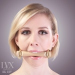 BDSM Bit Gag | Leather Bondage Gag, Wooden BDSM Gag for Pony Play, Submissive toys for Pet Play, DDlG, Femdom Slave Fetish | LVX Supply Thumbnail # 35907