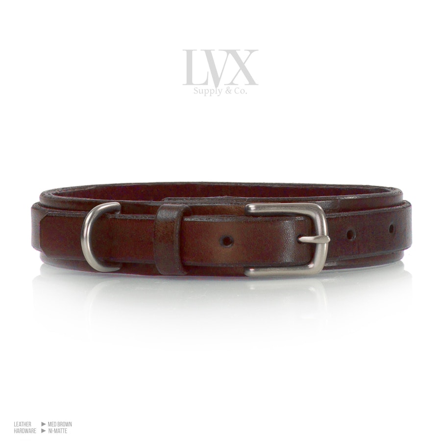 Low Profile BDSM Collar | Suede Lined Leather Bondage Collar for DDLG Submissive Femdom Slave Pet Play Fetish Wear BDsM-Gear | LVX Supply Image # 35319
