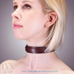 Low Profile BDSM Collar | Suede Lined Leather Bondage Collar for DDLG Submissive Femdom Slave Pet Play Fetish Wear BDsM-Gear | LVX Supply Thumbnail # 35318