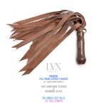 20x Angled Fall Leather Flogger | BDSM Flogger Carved Wood Handle for BDSM Flogging Spanking Femdom Submissive Slave Ddlg Toys | LVX Supply Thumbnail # 35252