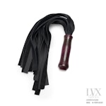 20 Sq Fall Leather Flogger | BDSM Flogger w Carved Wood Handle for BDSM Flogging and Spanking Femdom Submissive Slave Ddlg Toys | LVX Supply Thumbnail # 35948