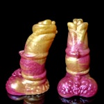 Sylenos - Blend Color - Custom Fantasy Dildo with Knot - Silicone Satyr Style Sex Toy Thumbnail # 34471