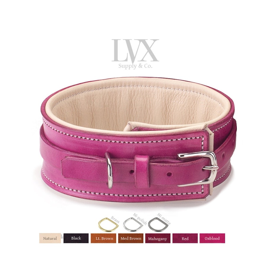 DDLG Collar Padded Leather CGL BDsM Collar for Bondage Submissive Femdom Slave Pet Pony Play | Age Play Collar by LVX Supply Image # 34830