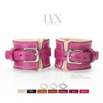 BDSM Collar & Cuffs Set | Padded Leather Bondage BDsM Cuffs + Collar for Submissive Slave Restraints | Professional Bondage Set | LVX Supply Thumbnail # 34865