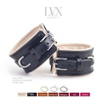 BDSM Cuffs | Padded Leather Bondage Restraints | Handcuffs for DDlg FemDom Slave Submissive BDSM-gear bdsm-toys | Handmade by LVX Supply Thumbnail # 34897
