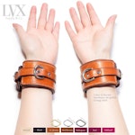 BDSM Cuffs | Padded Leather Bondage Restraints | Handcuffs for DDlg FemDom Slave Submissive BDSM-gear bdsm-toys | Handmade by LVX Supply Thumbnail # 34893