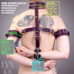 Leather Arm Harness & Collar | Padded Leather Bondage Harness | BDSM Cuffs Collar Wrist Arm Restraints Submissive DDlg Slave | LVX Supply Thumbnail # 33979