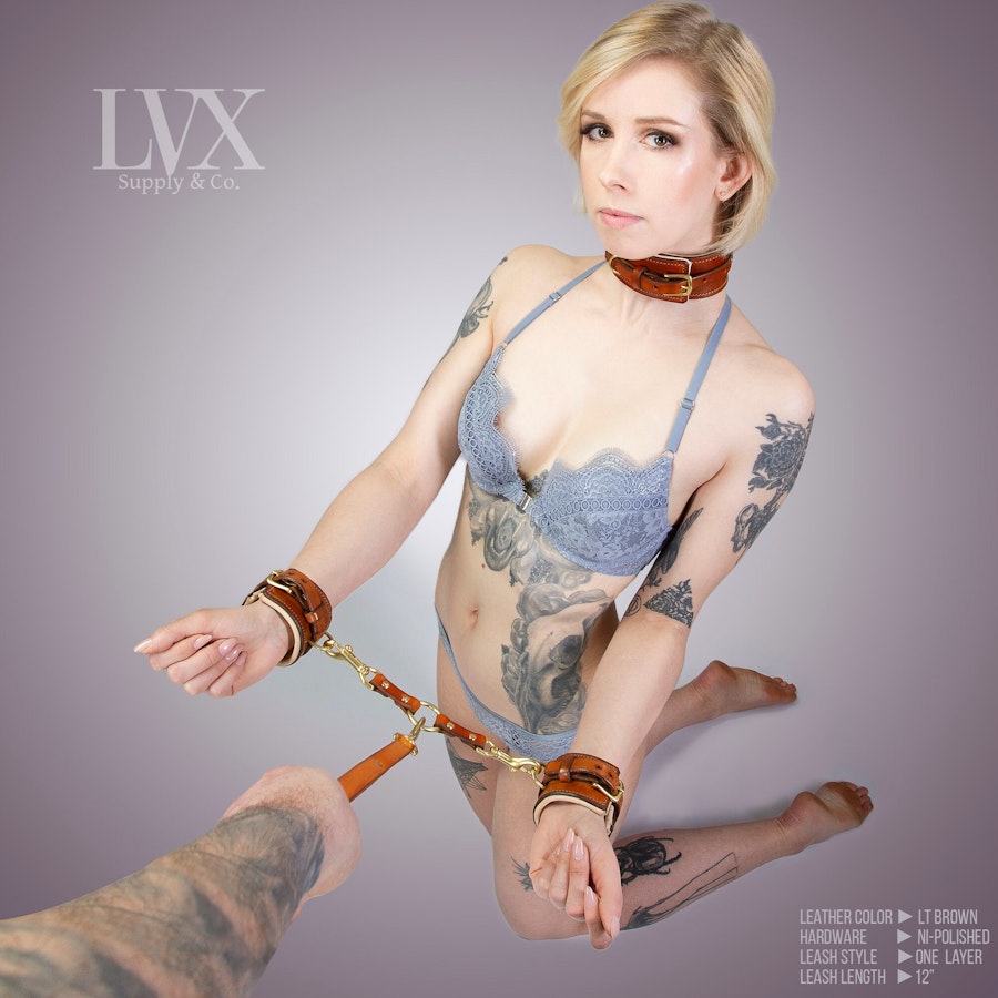 BDSM Leash & Lead | Leather Bondage Restraints | Pet Play DDlg Femdom Submissive Slave | LVX Supply Image # 34017