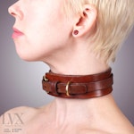BDSM Collar | Suede Lined Leather Bondage Collar for DDLG Submissive Femdom Slave Pet Pony Play Fetish BDsM-Gear  | LVX Supply Thumbnail # 34706