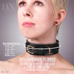 BDSM Collar | Suede Lined Leather Bondage Collar for DDLG Submissive Femdom Slave Pet Pony Play Fetish BDsM-Gear  | LVX Supply Thumbnail # 34718