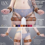 BDSM Leg Harness & Cuffs Set | Padded Leather Bondage Set | Thigh Harness Garters with Handcuffs Submissive Slave Restraints | LVX Supply Thumbnail # 34783