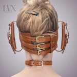 Face F*ck Harness | BDSM Head Harness | Leather Bondage Harness BDsM Harness Submissive Slave Toys bdsm-gear | Handmade by LVX Supply Thumbnail # 34913