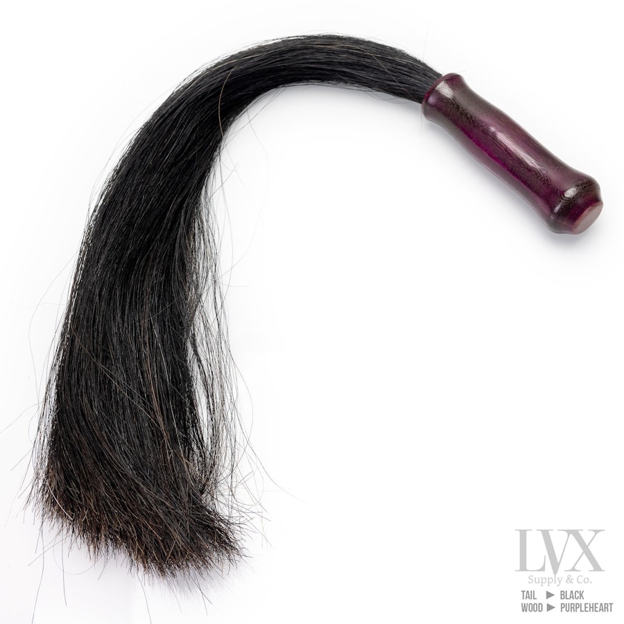 Horse Tail BDSM Flogger with Hand Carved Wood Handle for Pony Play, Sensation Play, Submissive Slave Toys | BDSM Flogging by LVX Supply Image # 34923