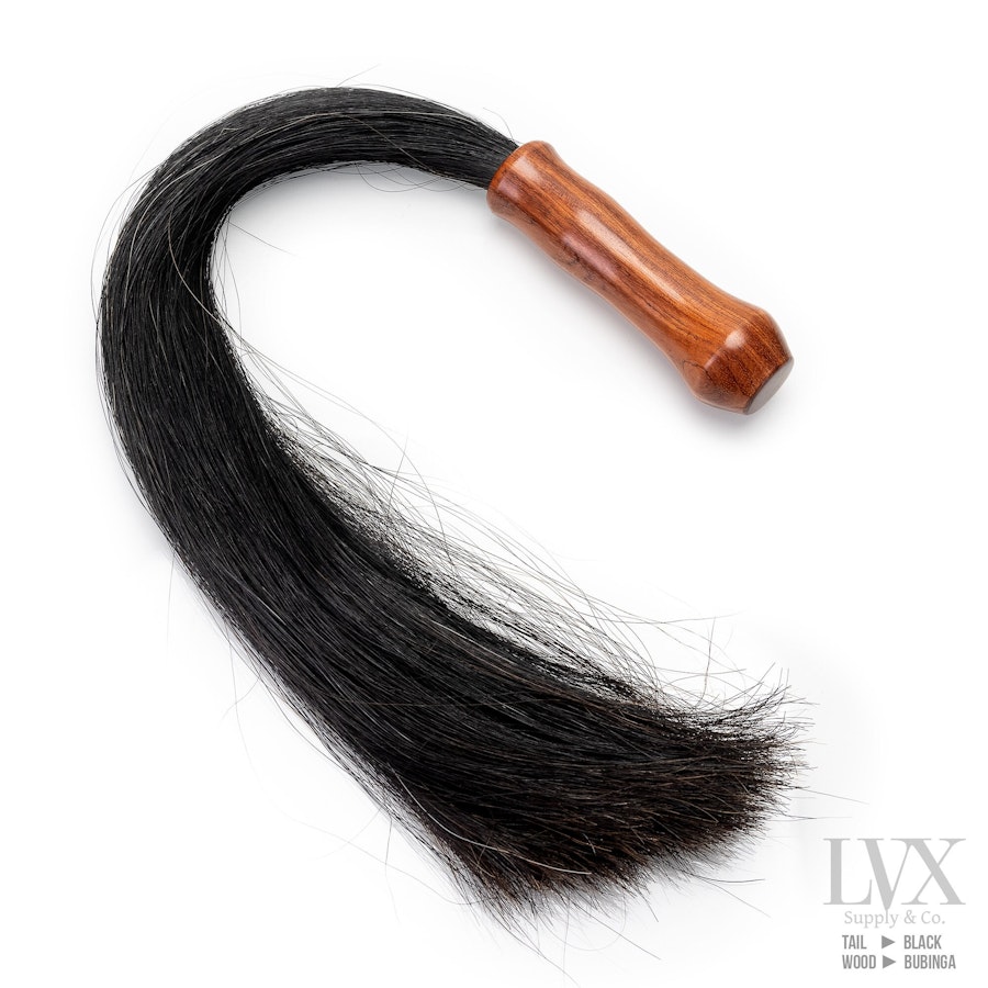 Horse Tail BDSM Flogger with Hand Carved Wood Handle for Pony Play, Sensation Play, Submissive Slave Toys | BDSM Flogging by LVX Supply Image # 34924