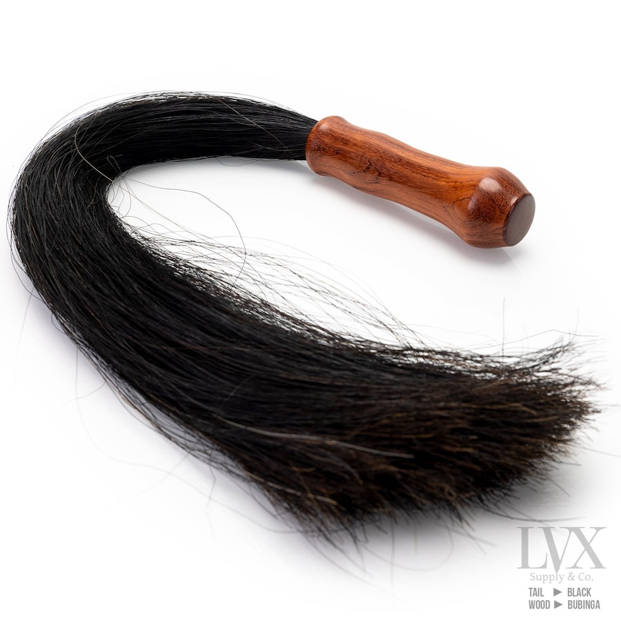 Horse Tail BDSM Flogger with Hand Carved Wood Handle for Pony Play, Sensation Play, Submissive Slave Toys | BDSM Flogging by LVX Supply Image # 34926