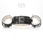 Padded Leather Stocks | Leather BDSM Collar w/ Attached Cuffs | Leather Bondage Harness Set Submissive Slave Toys bdsm-gear | LVX Supply Thumbnail # 34701