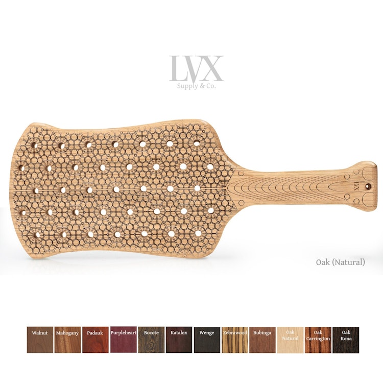 Hex Polka Dot Spanking Paddle Bondage DDlg Femdom Submissive Slave BDSM gear   gift | Handmade Wooden BDSM Paddle by LVX Supply photo