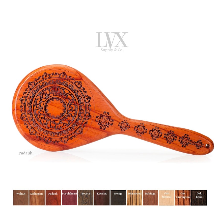 Regal Floral Spanking Paddle | Wood BDSM Paddle for DDlg Submissive Slave Punishment Otk BDsM-gear Impact Toys | BDSM Paddle by LVX Supply