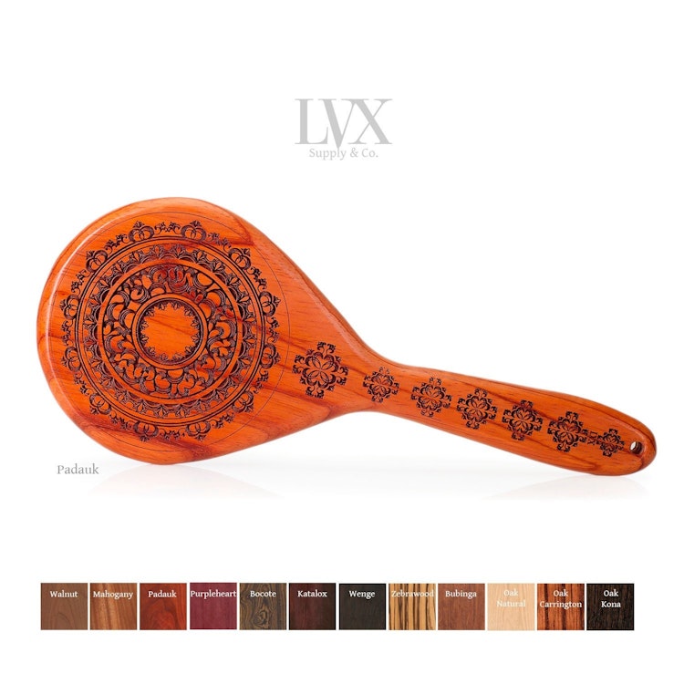 Regal Floral Spanking Paddle | Wood BDSM Paddle for DDlg Submissive Slave Punishment Otk BDsM-gear Impact Toys | BDSM Paddle by LVX Supply photo