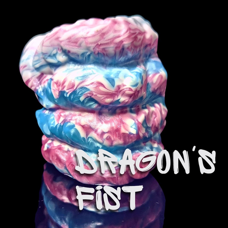 Dragon's Fist - Marble Color - Custom Fantasy Stroker - Silicone Masturbator Open or Closed Ended for Men or Women
