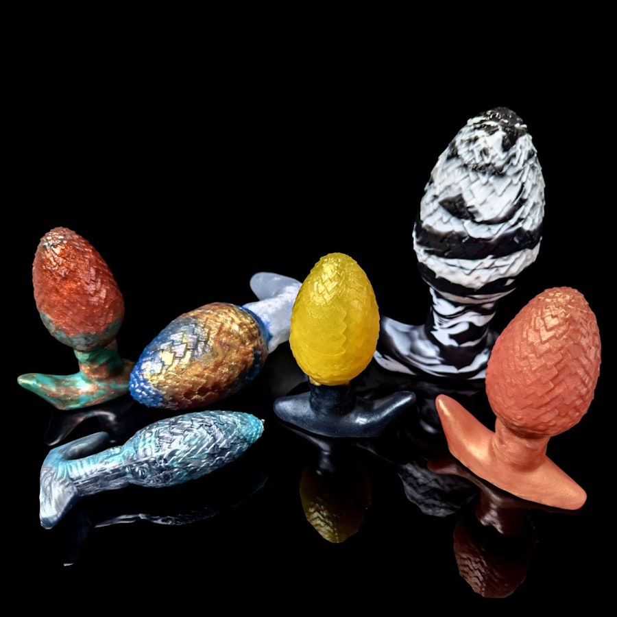 Uldred's Egg - Split Color - Custom Fantasy Butt Plug - Silicone Plug Sex Toy Image # 37295