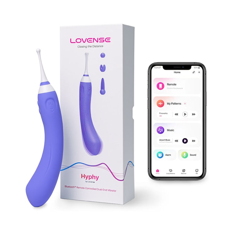 Lovense Hyphy Bluetooth Remote-Controlled Dual-End Vibrator Clitoral and G-Spot Stimulator photo