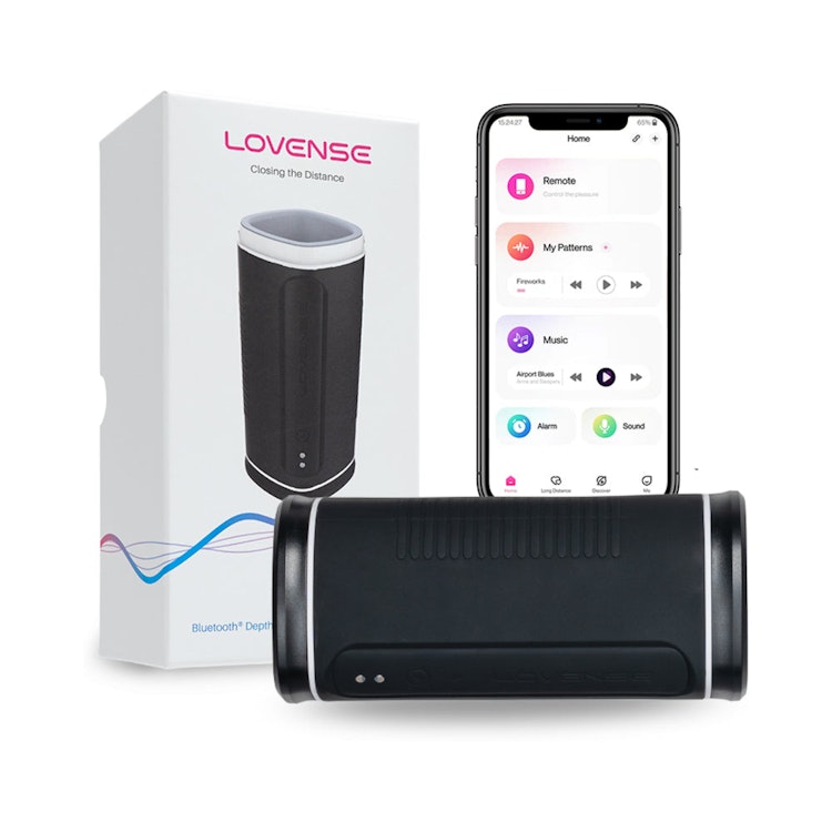 Lovense Calor Bluetooth Depth-Controlled Vibrating and Heating Masturbator photo