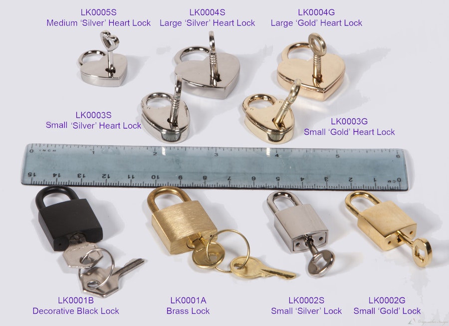 "Large" Small Heart Lock, 5x pack Image # 67145