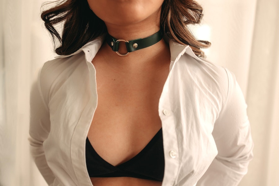 O-Ring Collar, BDSM Day Collar, Bondage "Oria" Leather Choker, Slave Submissive Collar, Discreet Collar, Gothic Necklace, Custom Engraving