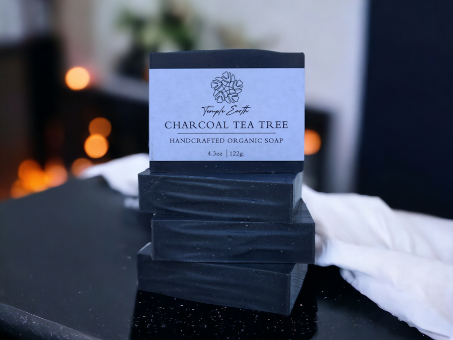 Charcoal Tea Tree Soap - Handcrafted Organic Soap Image # 58840