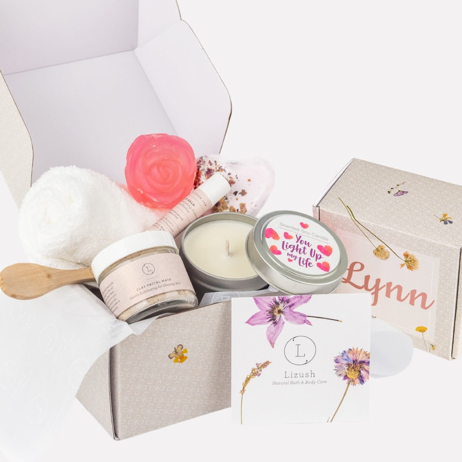 Mom Gift Box, Mother's Day Gift, Spa Gift Set, Gift for Her, Spa Gift Basket for Women, Relaxation Gift, Self Care, Cute Love Box, By Lizush