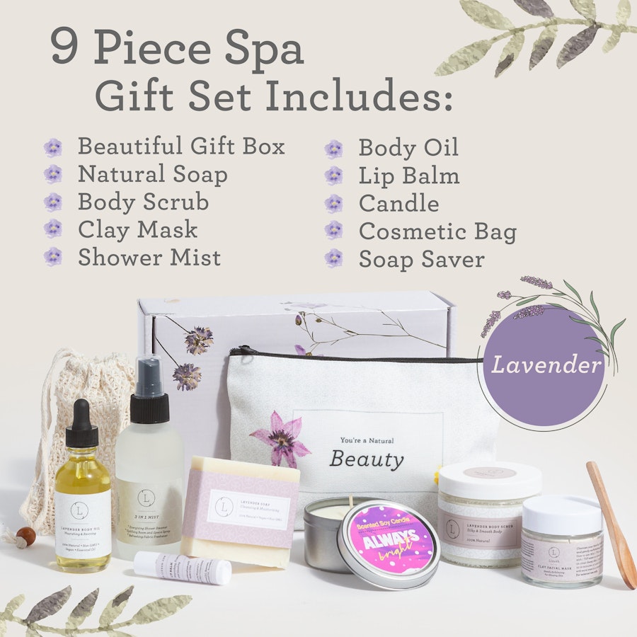 Gift for Her, Care Package, Spa Gift Basket, Gifts for Women, Relaxation Gift, Spa Kit for Women, Natural Spa Gift Basket, By Lizush. Image # 59979