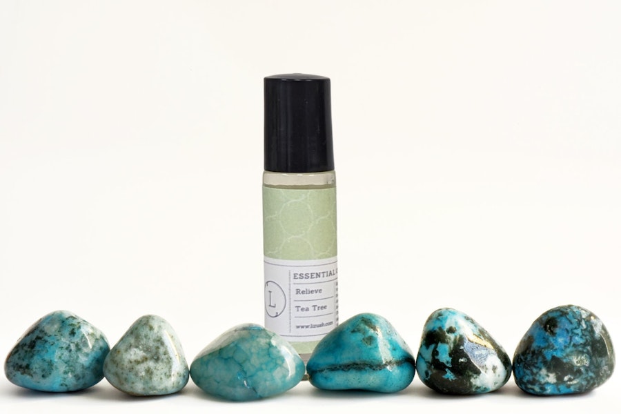 Gift set of 5 Crystals Essential Oil Blend Roller | All Natural Roll on Perfume| Set of 5 Aromatherapy perfume | Anxiety Relief Image # 59715