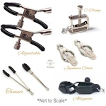 Clit Clamp and Nipple Dangle Set with Elegant Gems. Choose Nipple Nooses or Clamps. MATURE Jewelry, BDSM Thumbnail # 62456