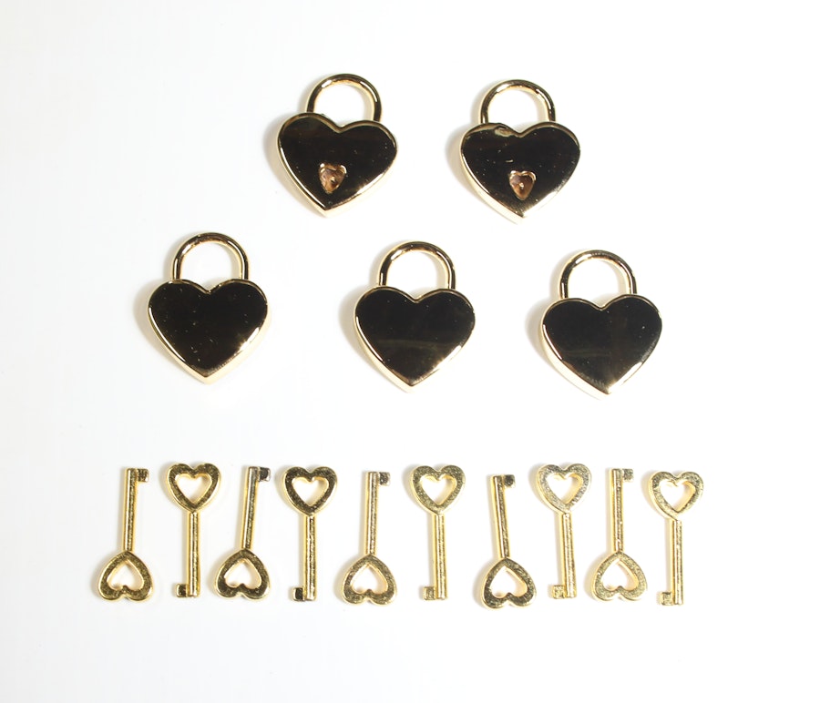 Medium Small Heart Lock, 5x pack Image # 67129