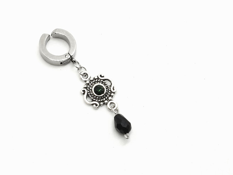 Genital Jewelry VCH Clitoris Jewelry with Dangle Crystals, Black Clit Clamp, MATURE BDSM Gift Sex Toys for Women photo