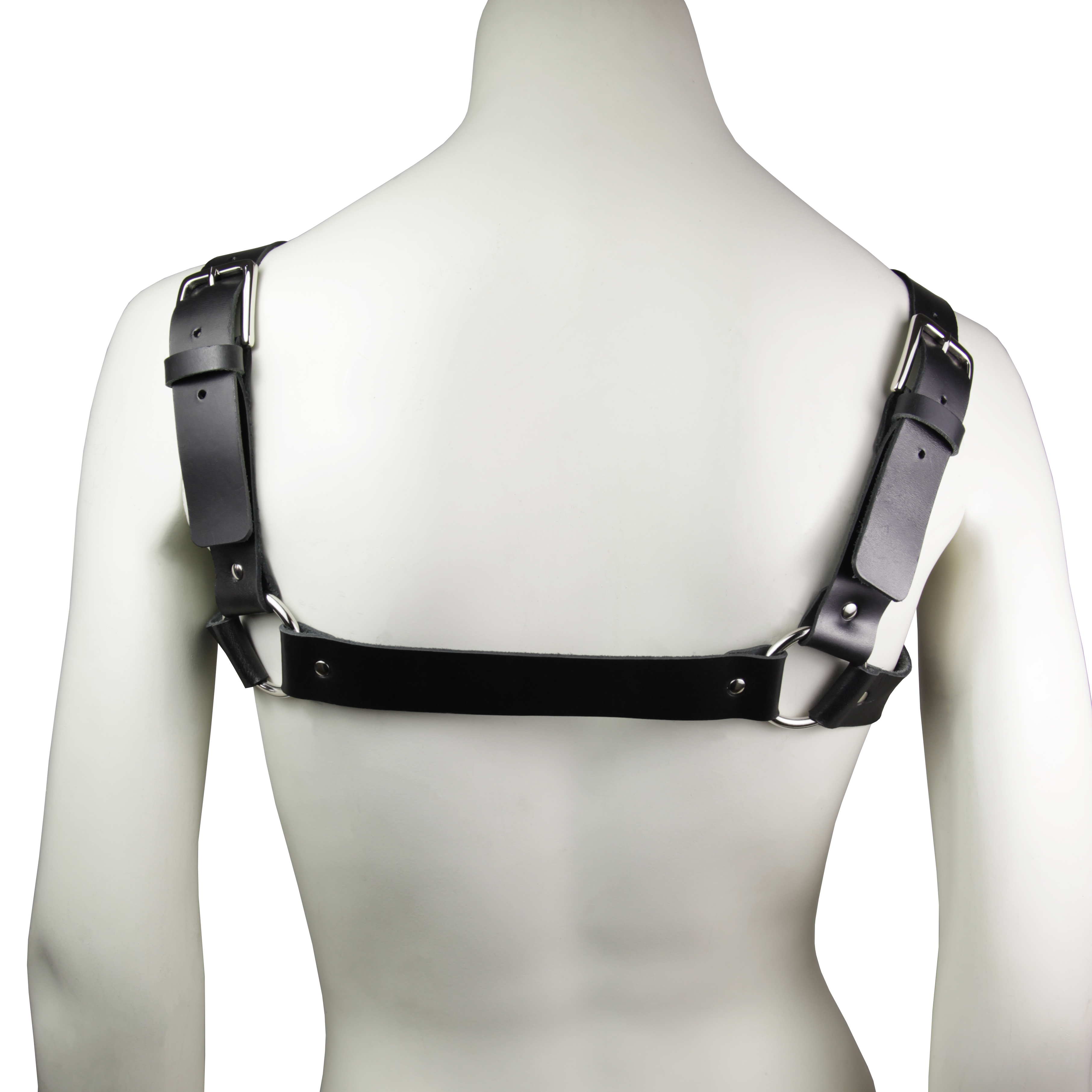 Leather Chest Harness Black 3CM photo