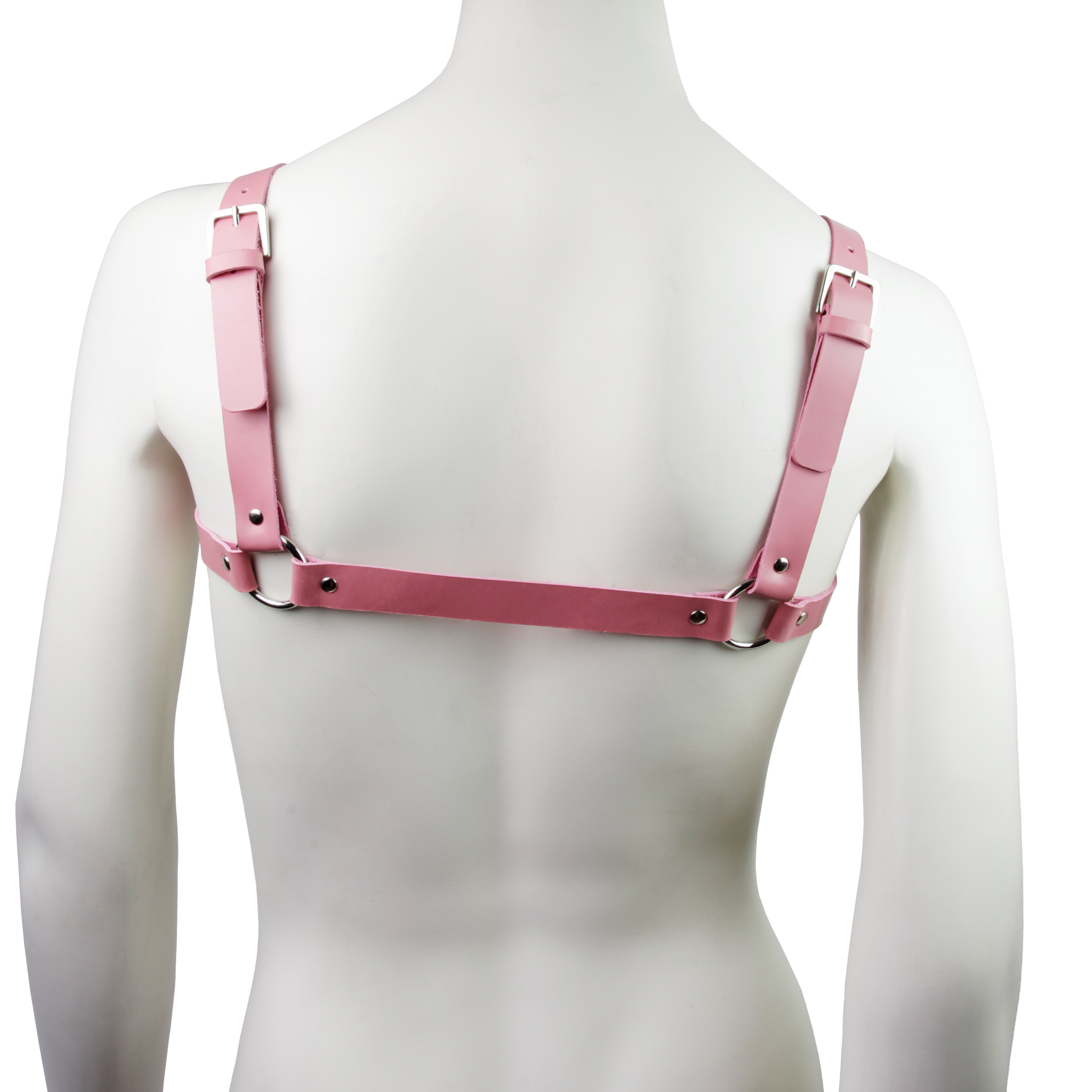 Leather Chest Harness Pink photo
