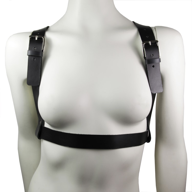 Leather Harness Black 3CM photo