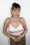 Leather Chest Harness Pink Thumbnail # 121925