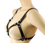 Thin Strap Leather Bra Style Harness Thumbnail # 121987