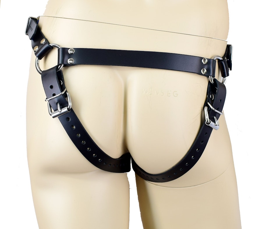 Male DP Leather Strap On Image # 121945