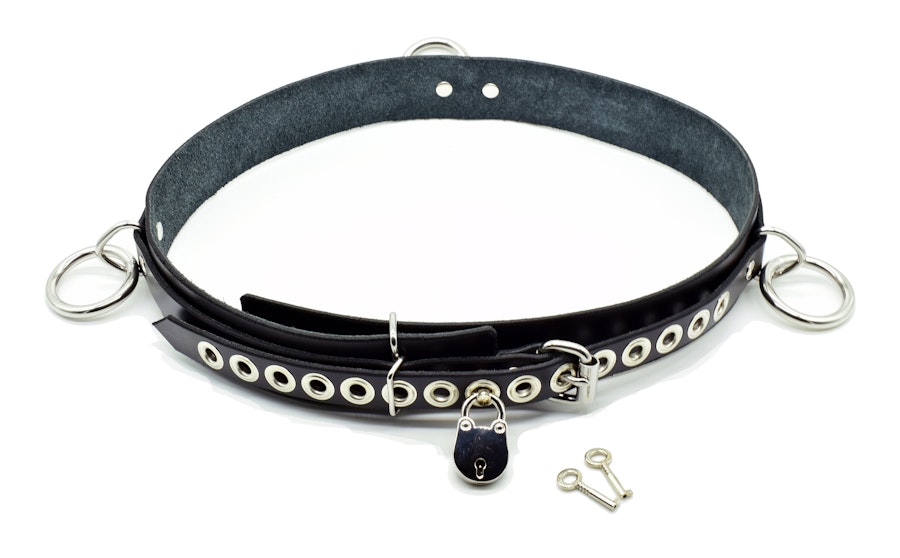 Leather Locking Bondage Belt