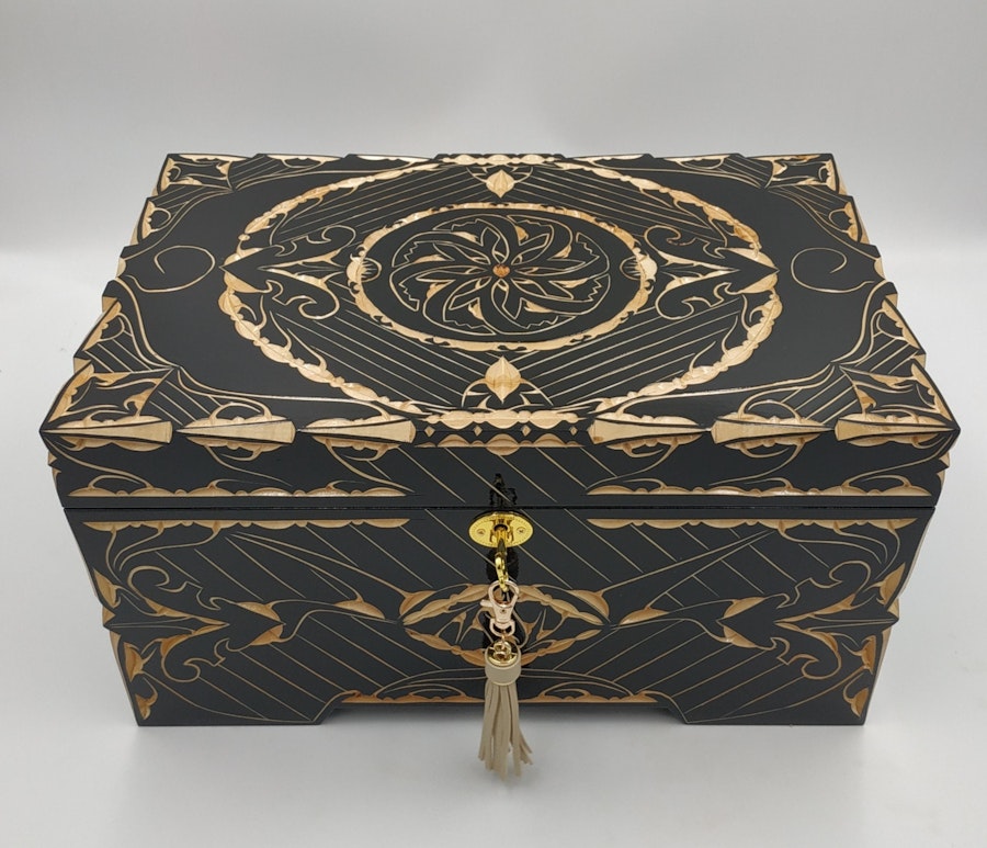 Jewelry boxes, Jewelry box, Wooden jewelry box, Unique jewelry box, Hand carved wooden box, Wooden keepsake box - Customizing Dimensions Image # 119732
