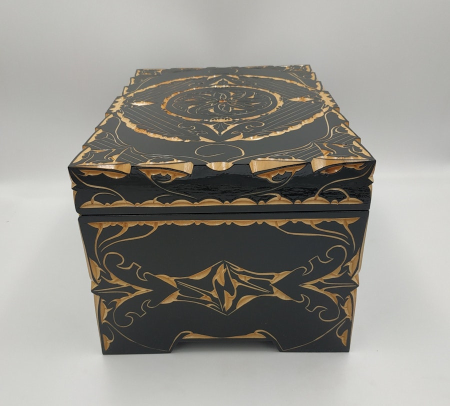 Jewelry boxes, Jewelry box, Wooden jewelry box, Unique jewelry box, Hand carved wooden box, Wooden keepsake box - Customizing Dimensions Image # 119735