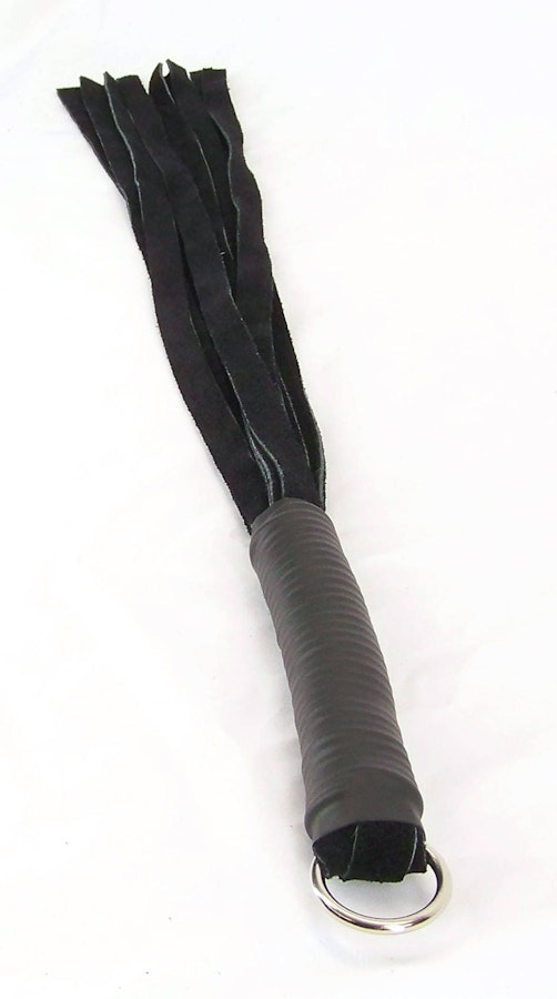 Black Suede Leather BDSM Flogger Image # 122289