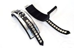 Locking Metal Band Lined Leather Ankle Bondage Cuffs Thumbnail # 122349