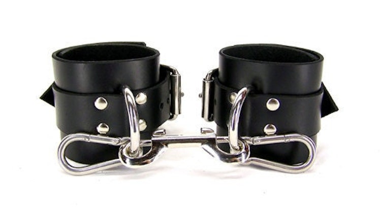 Unlined Leather Ankle Bondage Cuffs photo